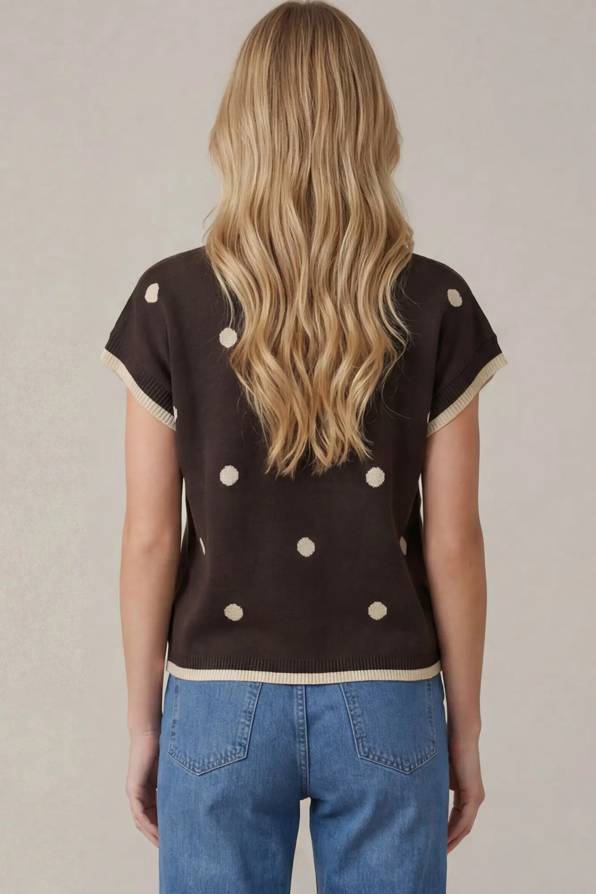 Mocha Dot Sweater Top