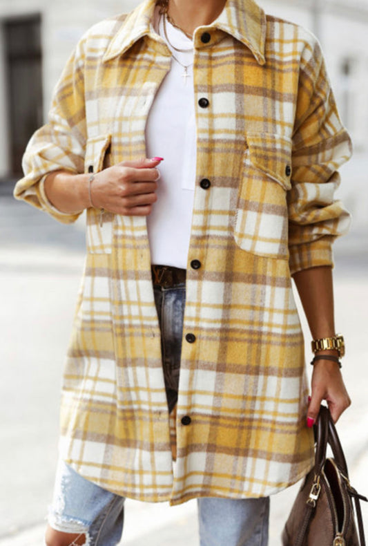 Yellow Plaid long shacket