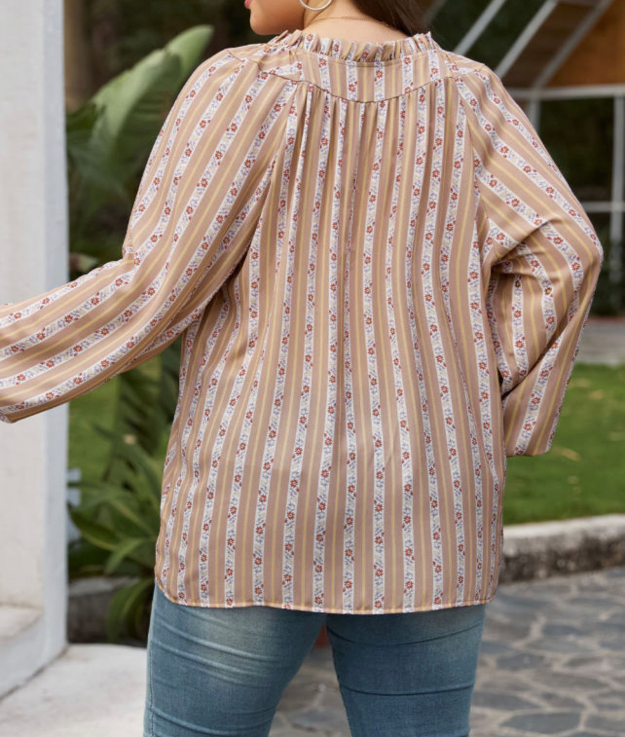 Curvy Split Neck Blouse