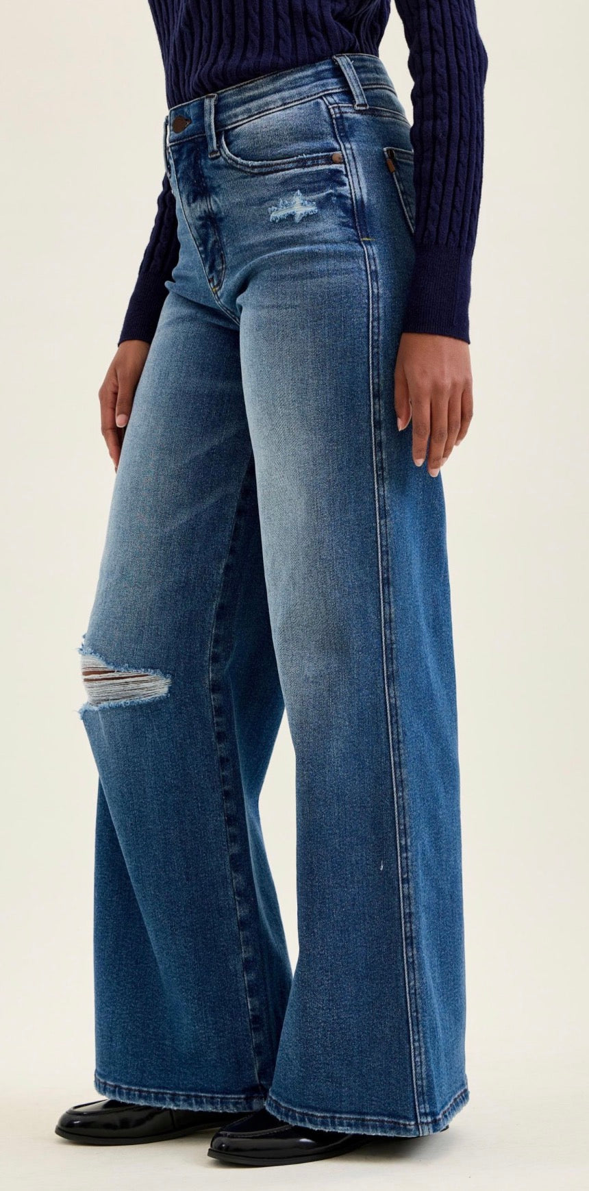 The Sloane Leopard Luxe Wide Leg Jeans