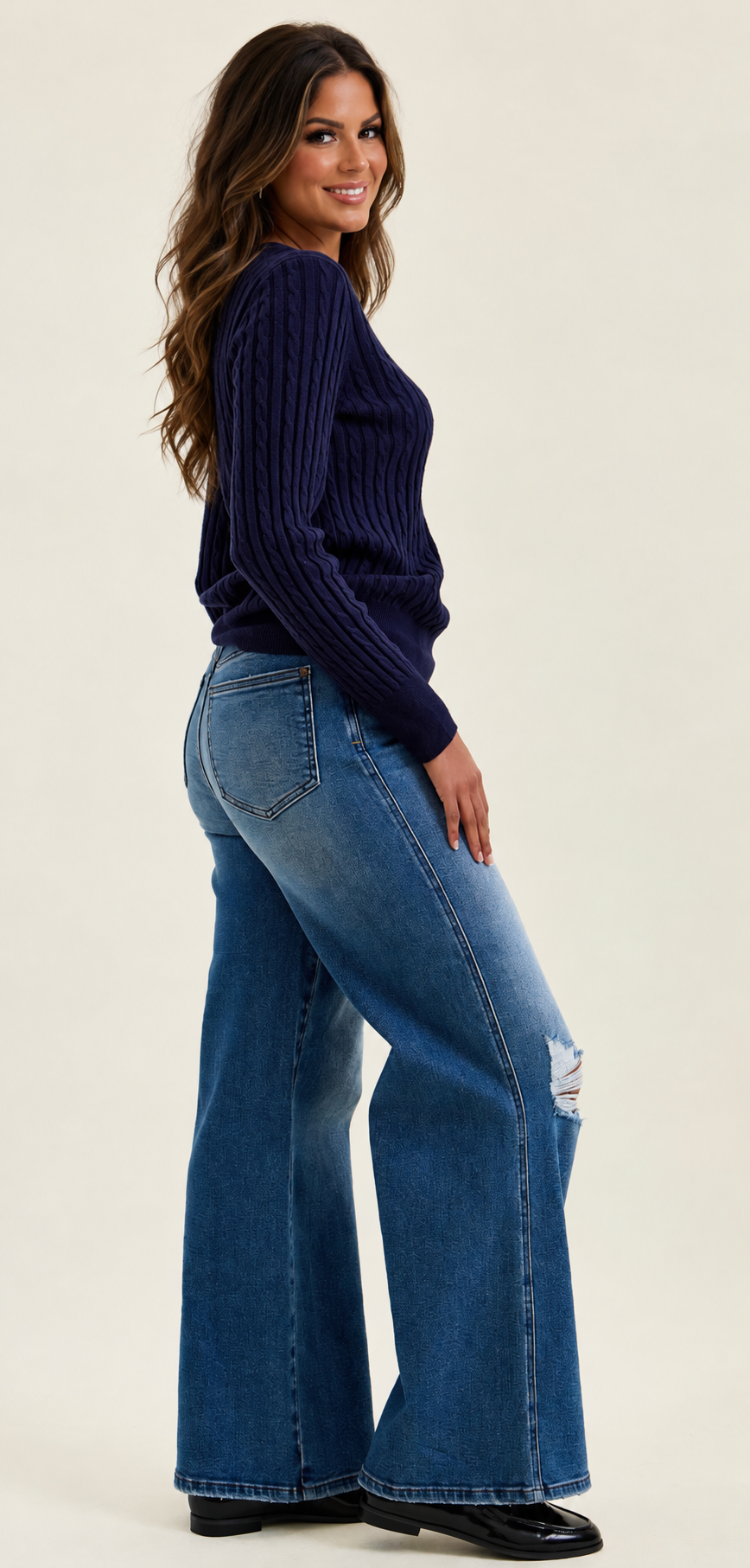The Sloane Leopard Luxe Wide Leg Jeans
