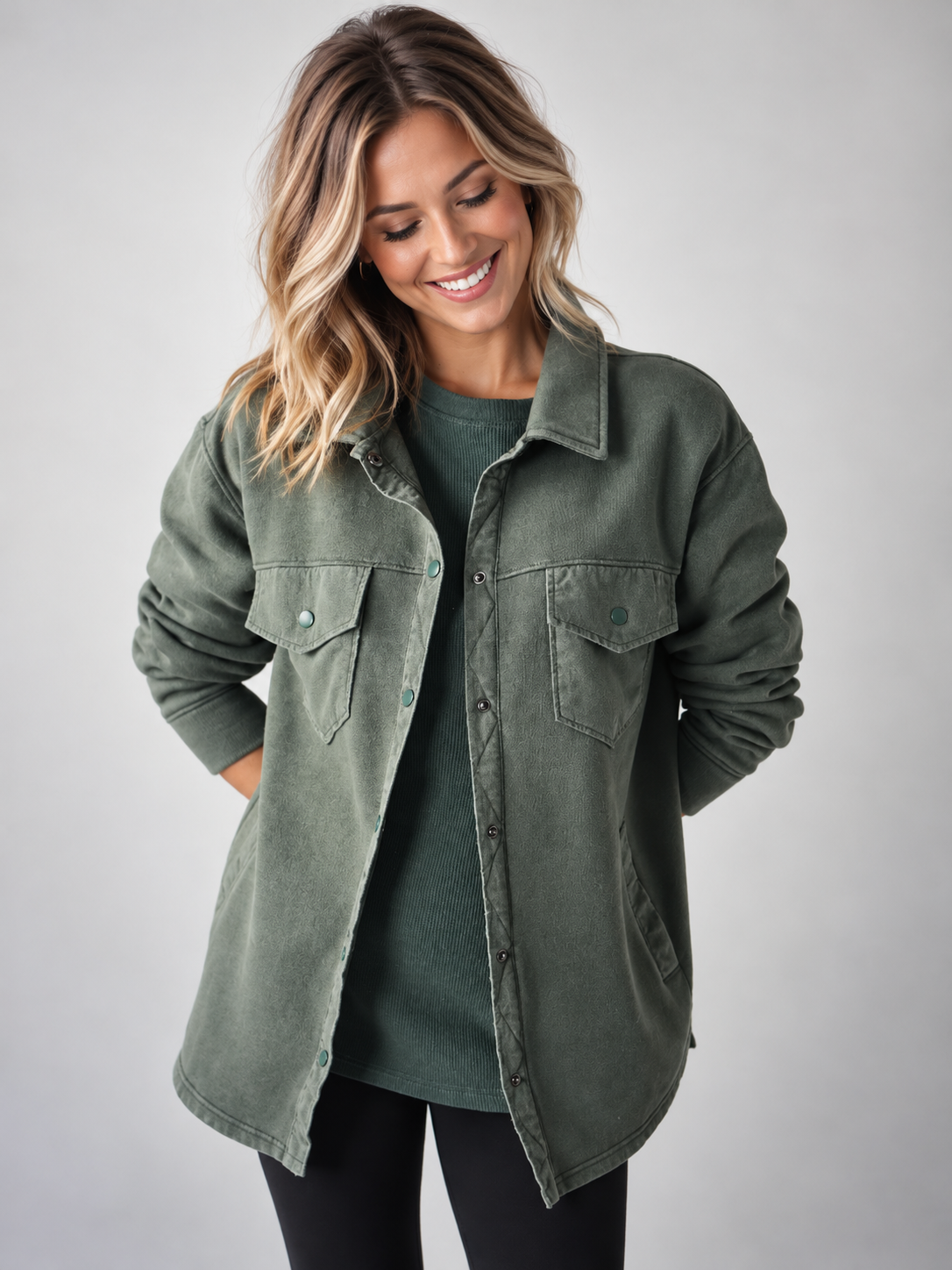 The Everly Mineral Wash Shacket