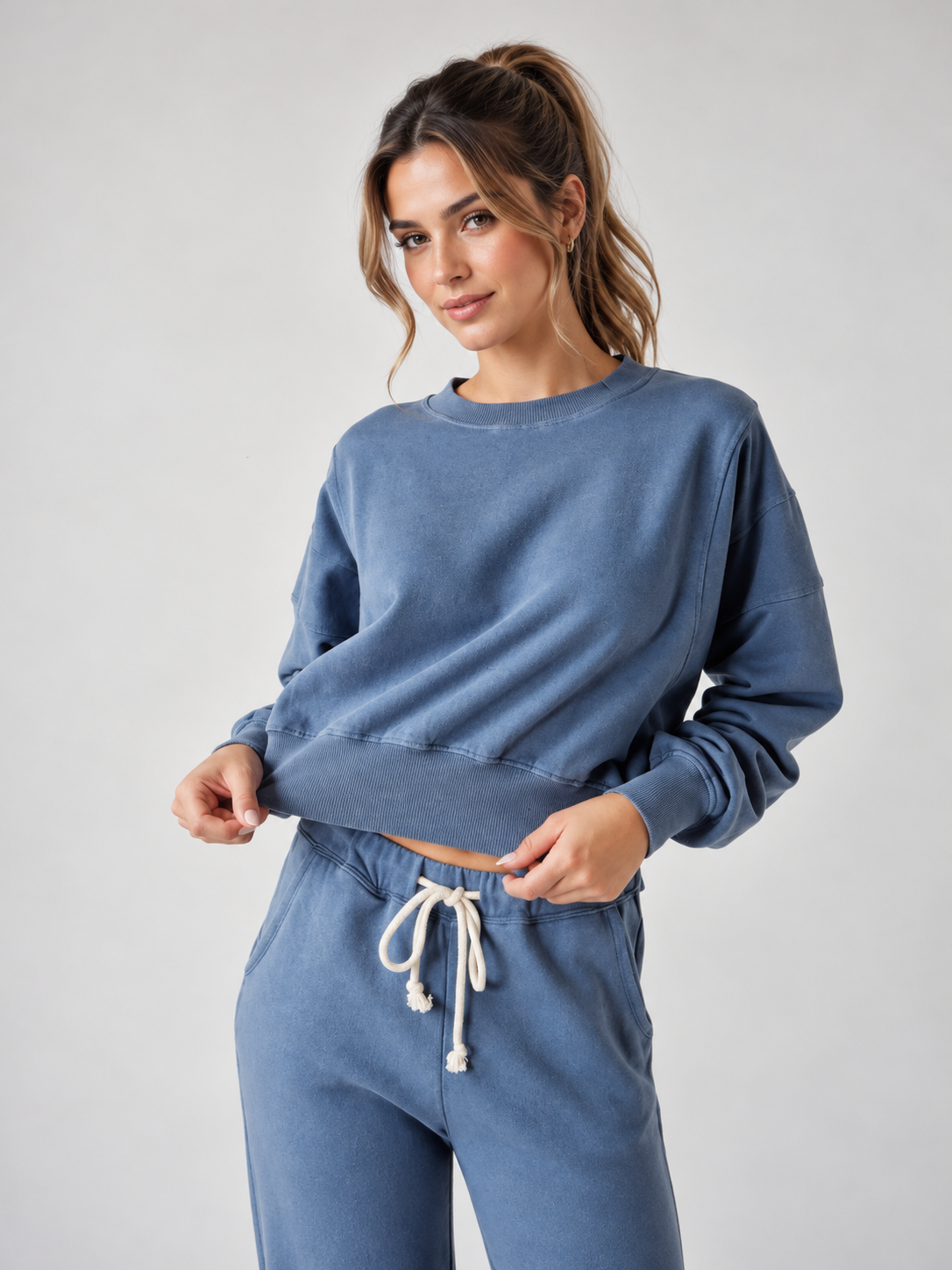 The Off-Duty Mineral Wash Cropped Sweatshirt