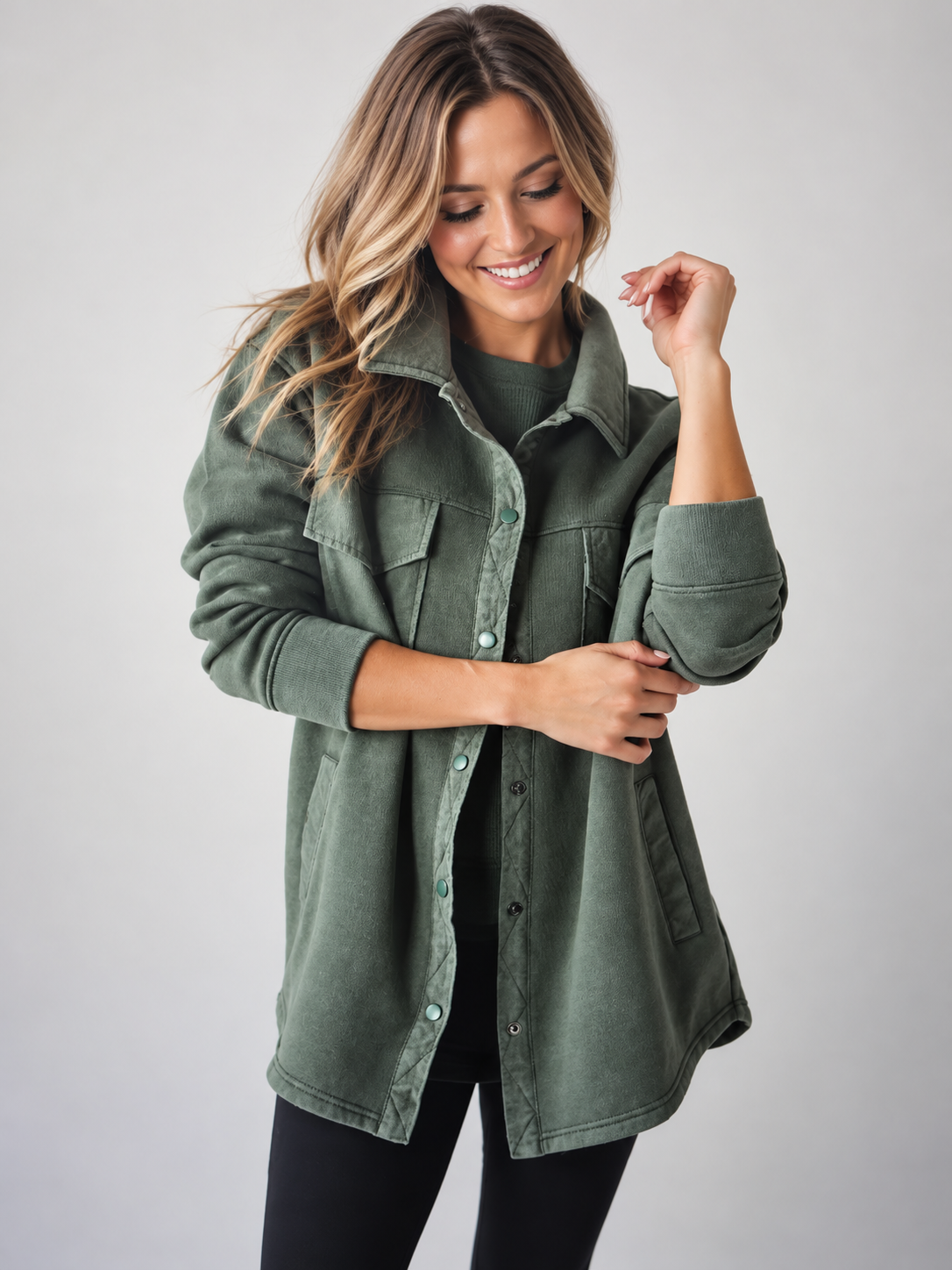 The Everly Mineral Wash Shacket
