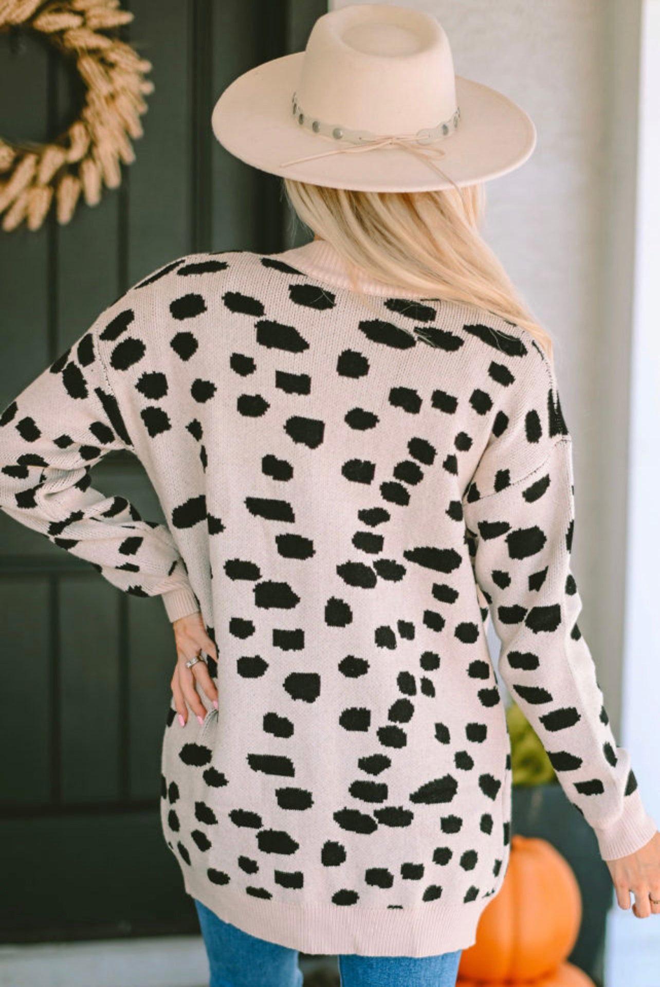 Leopard Animal Spotted Pattern Open Front Cardigan