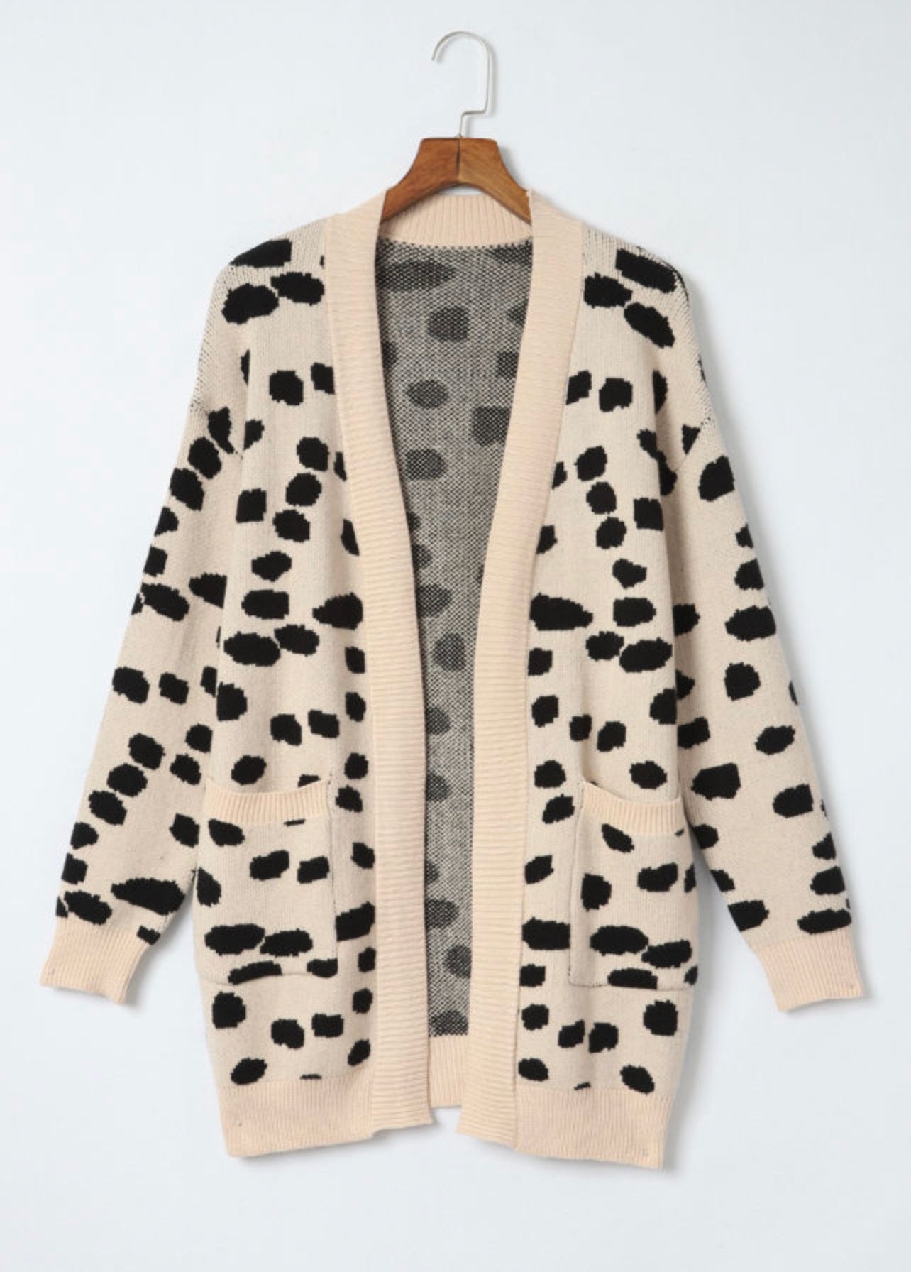 Leopard Animal Spotted Pattern Open Front Cardigan