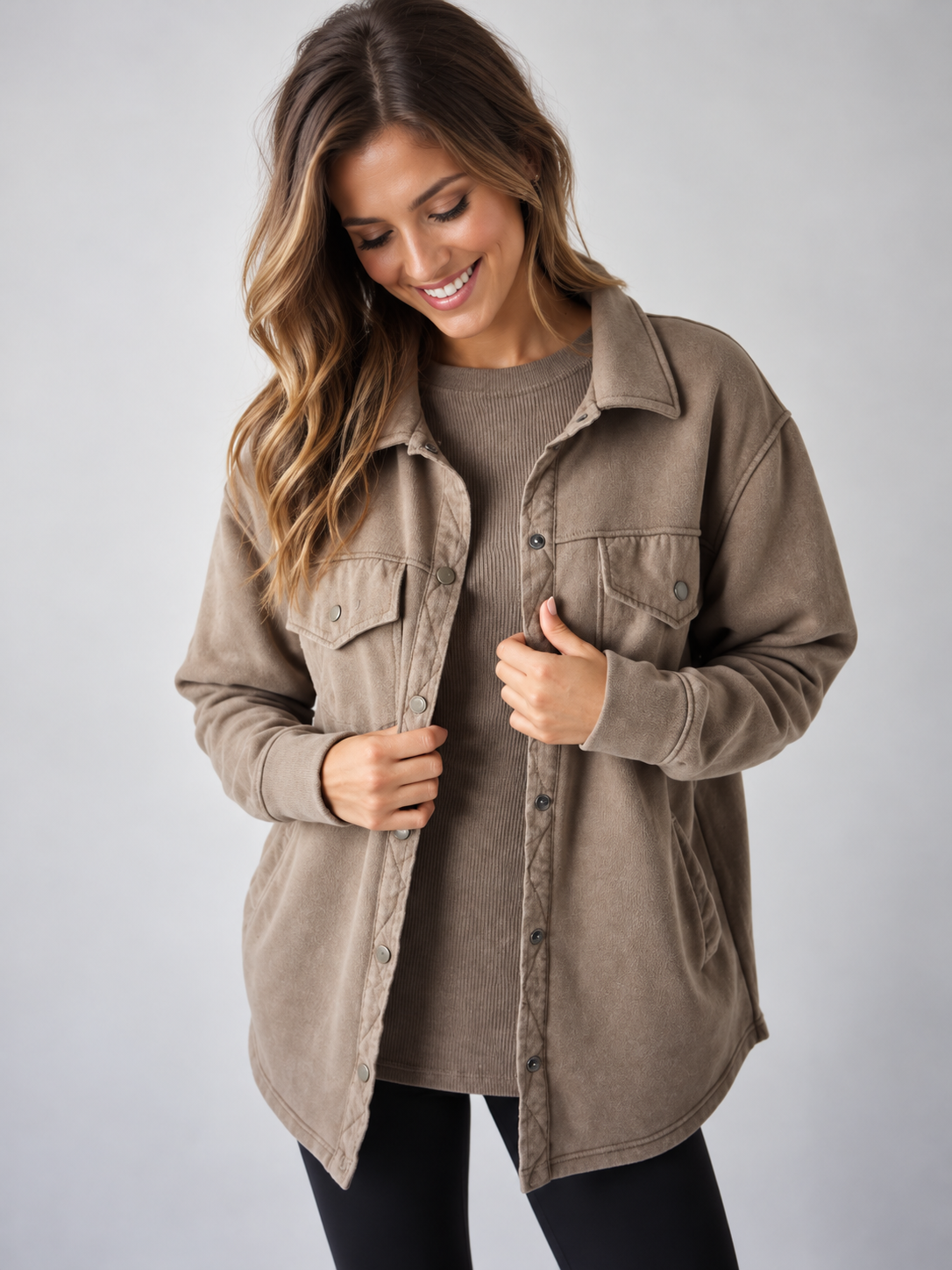 The Everly Mineral Wash Shacket