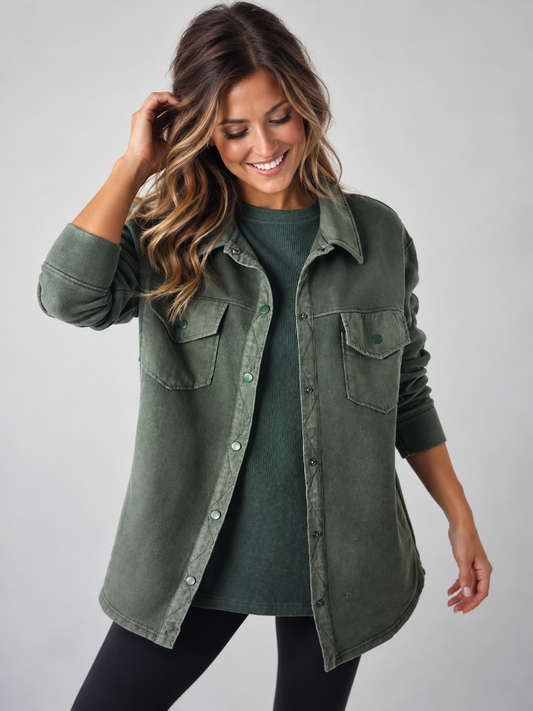 The Everly Mineral Wash Shacket