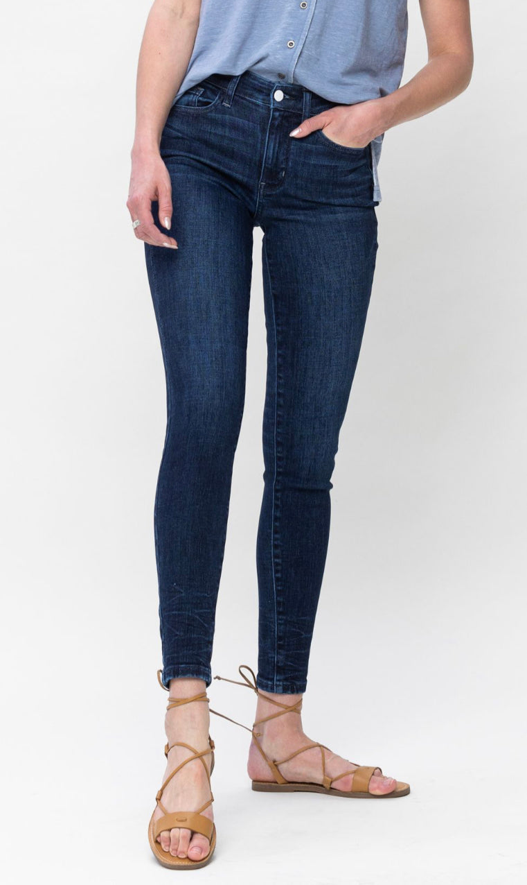 Judy Blue MIDRISE CLASSIC CRINKLE ANKLE DETAIL SKINNY