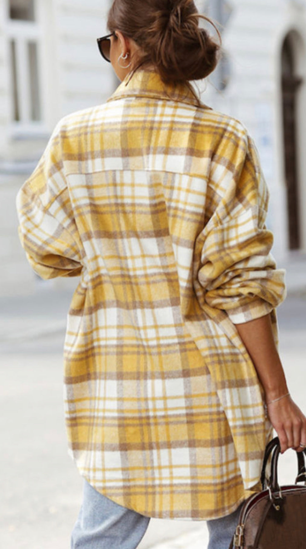 Yellow Plaid long shacket