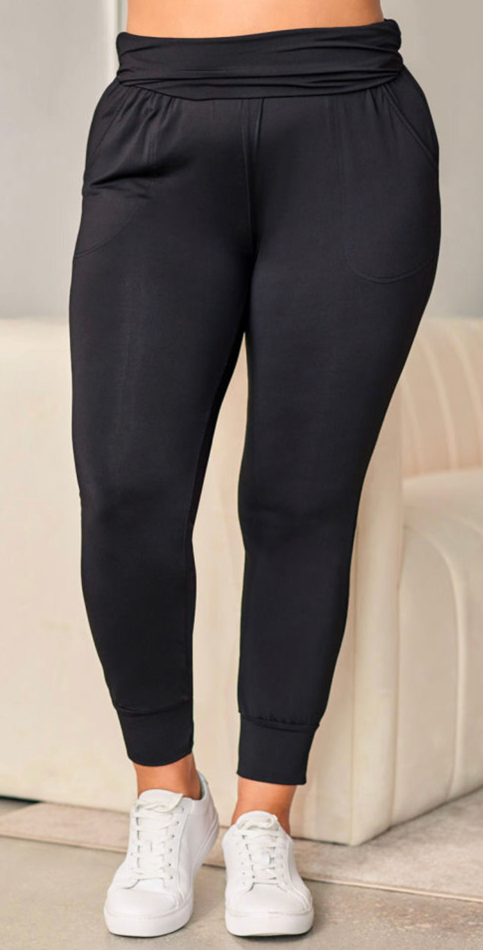 Curvy Black High Waist Pocketed Skinny Pants