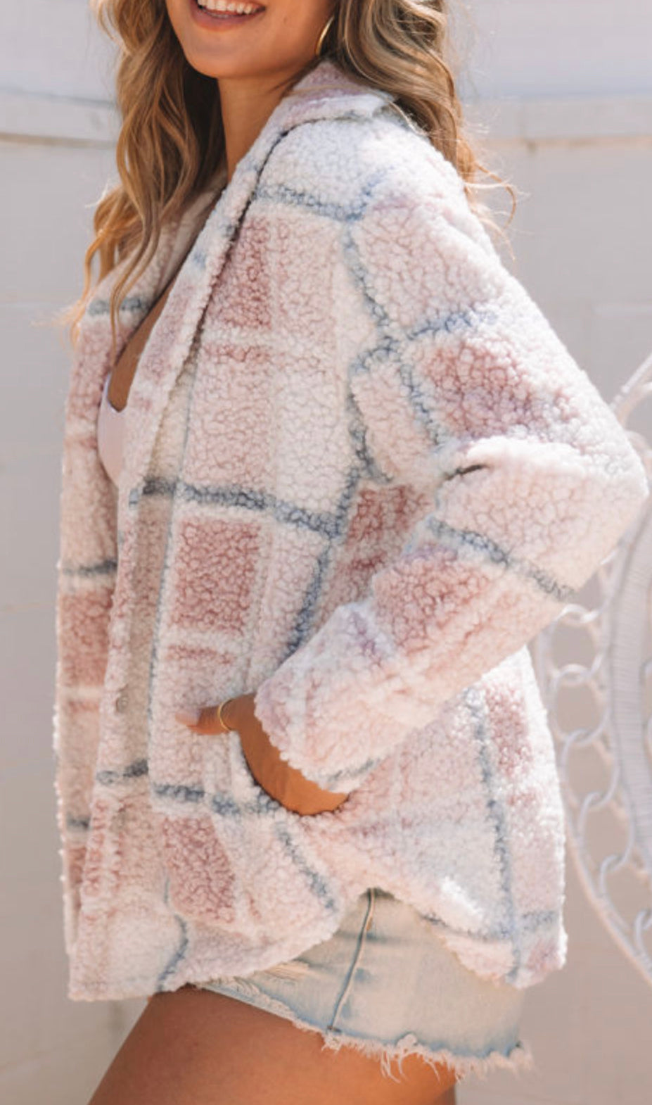 Cotton Candy Checker Print Pullover