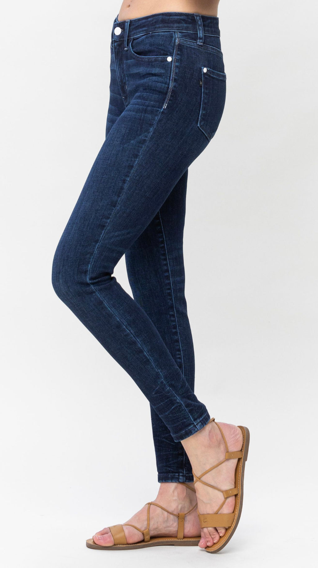 Judy Blue MIDRISE CLASSIC CRINKLE ANKLE DETAIL SKINNY