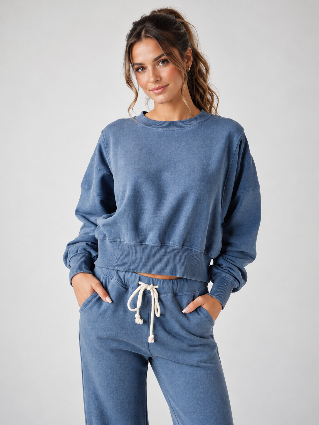 The Off-Duty Mineral Wash Cropped Sweatshirt