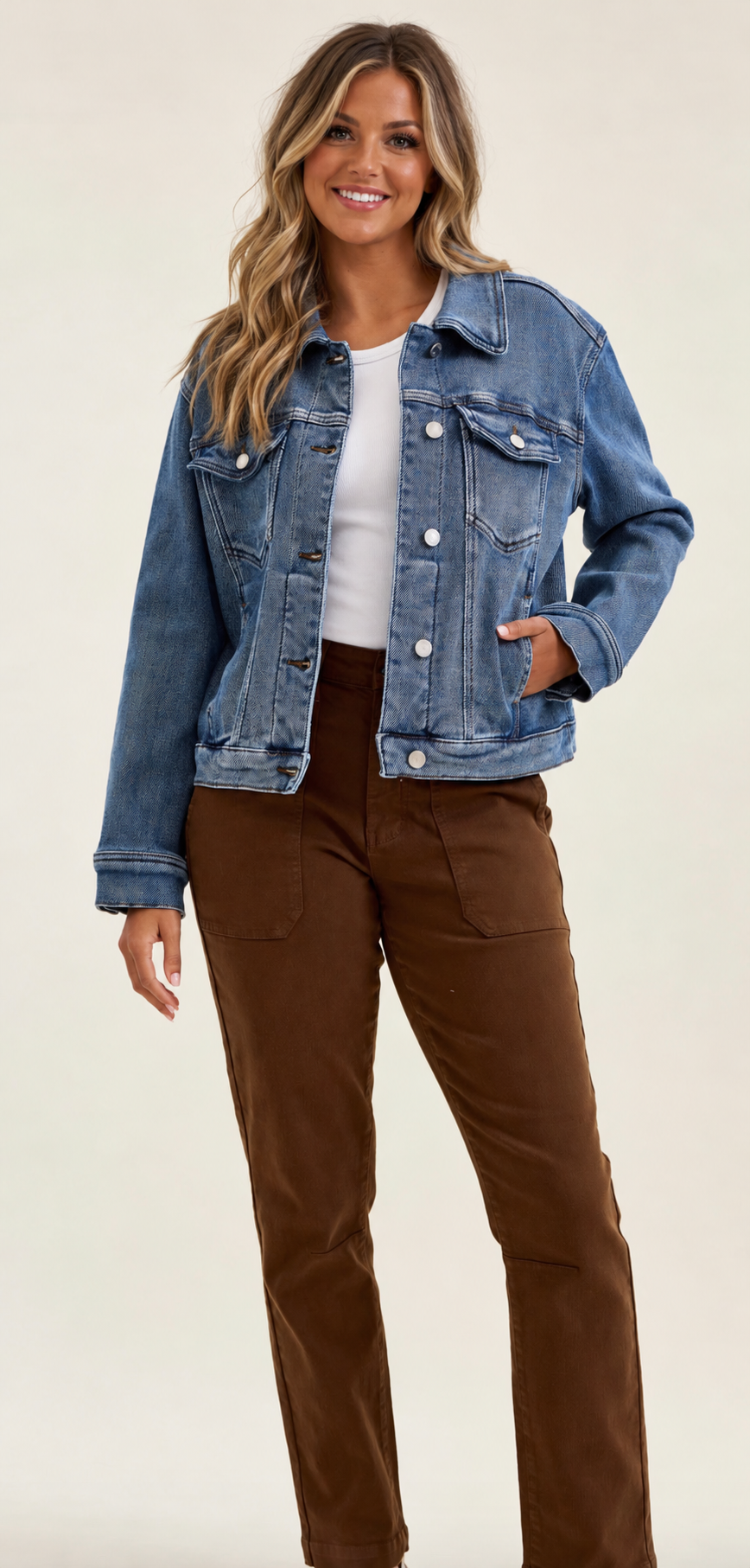 The Collins Cozy Knit Denim Jacket