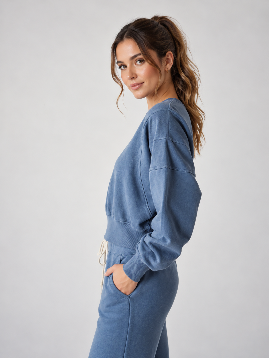 The Off-Duty Mineral Wash Cropped Sweatshirt
