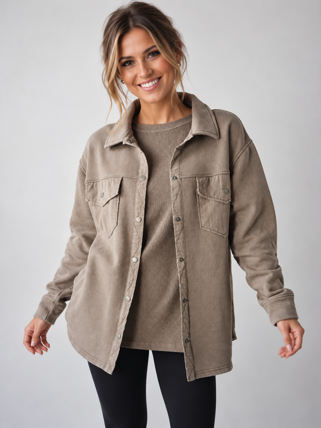 The Everly Mineral Wash Shacket