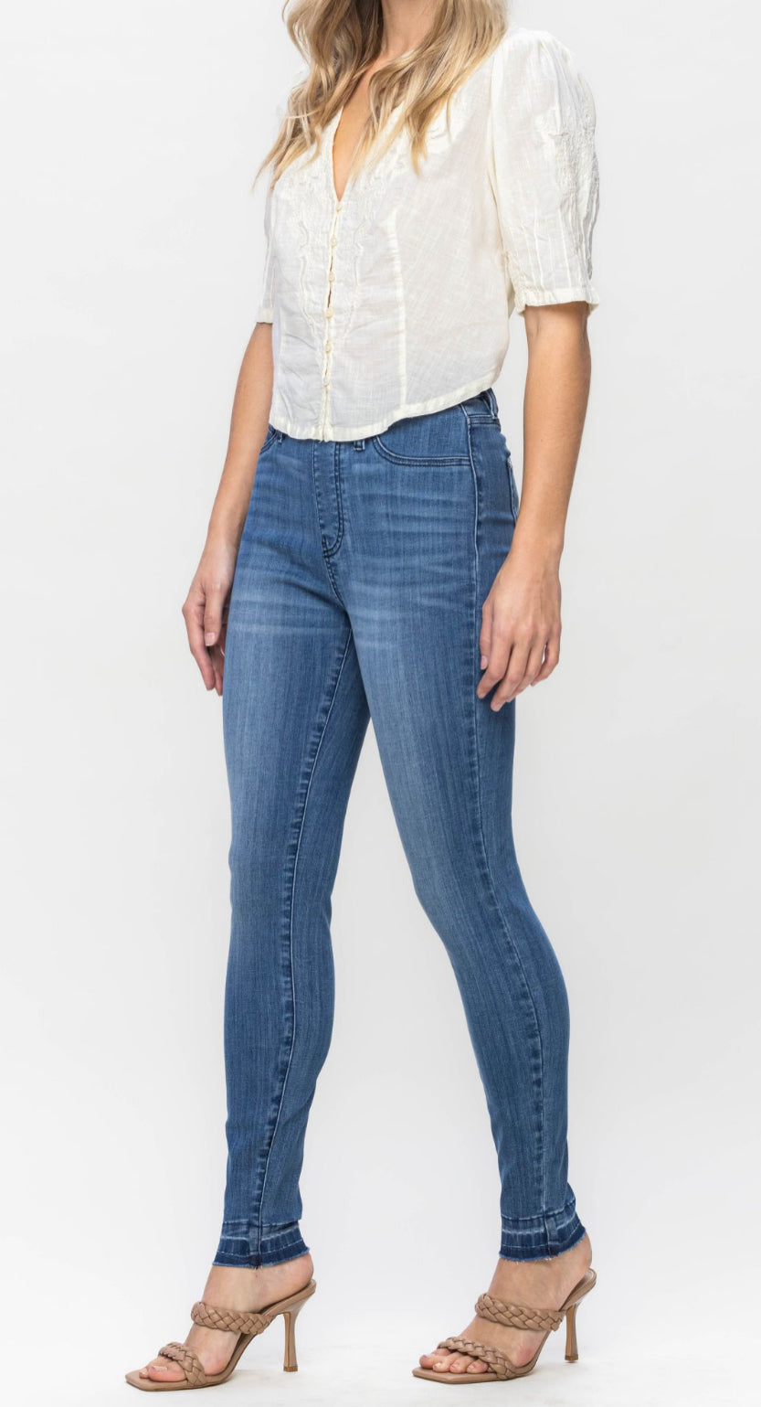 Judy Blue High Waist Release Hem Pull On Skinny