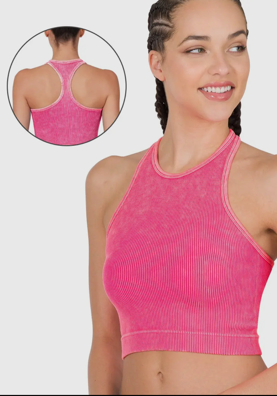 High-Neck Racerback Crop Tank