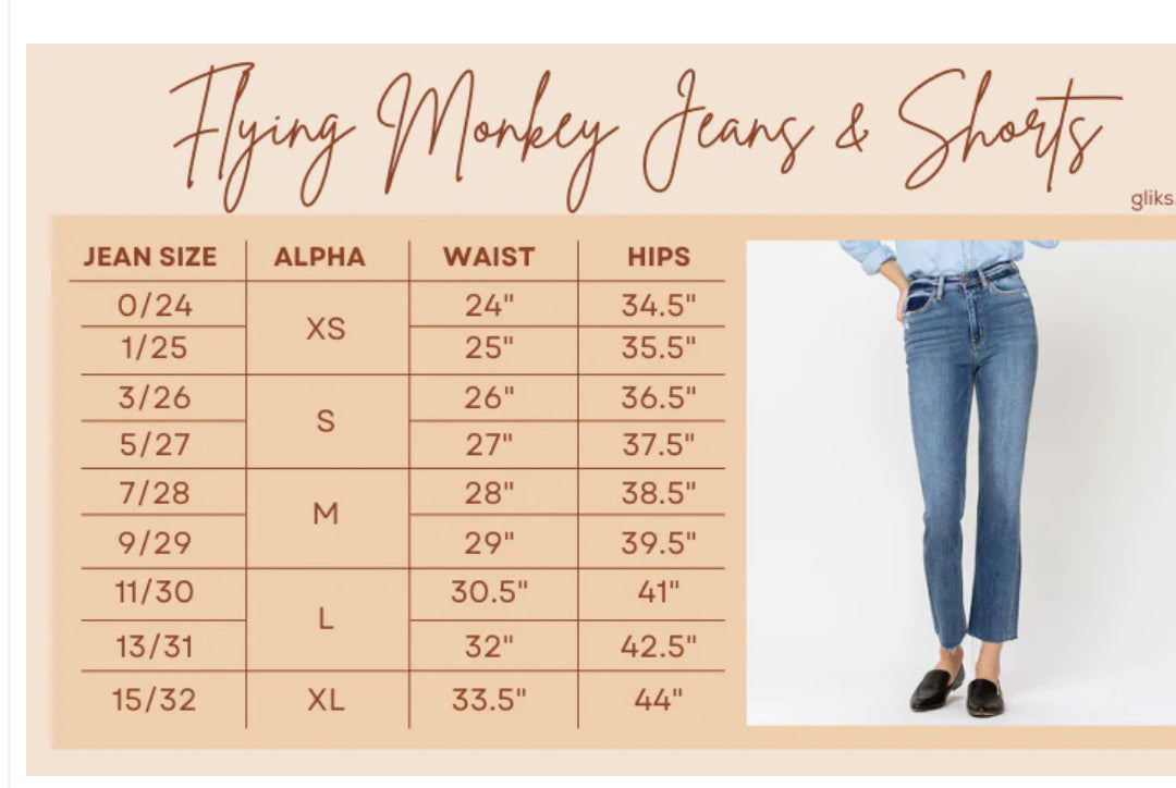 Flying Monkey HIGH RISE, STRAIGHT BOOT CUT