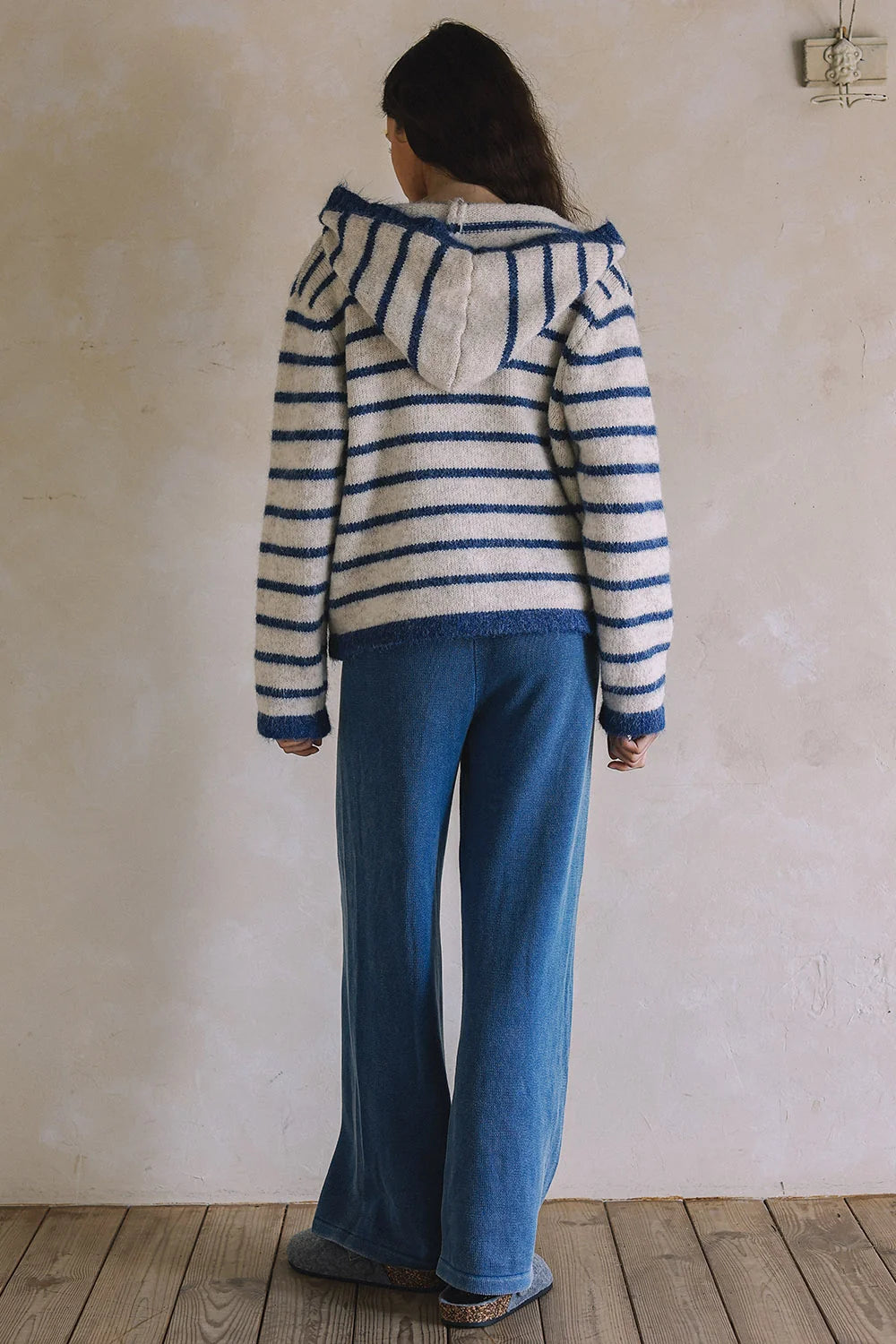The Harbor & Haven Striped Hooded Cardigan