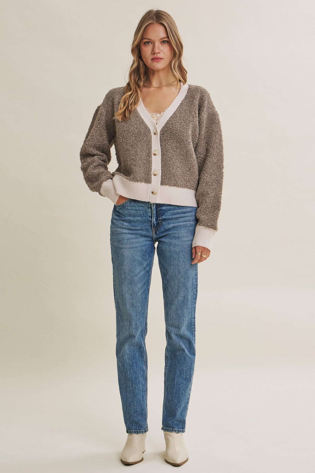 The Sutton Contrast Trim Cardigan