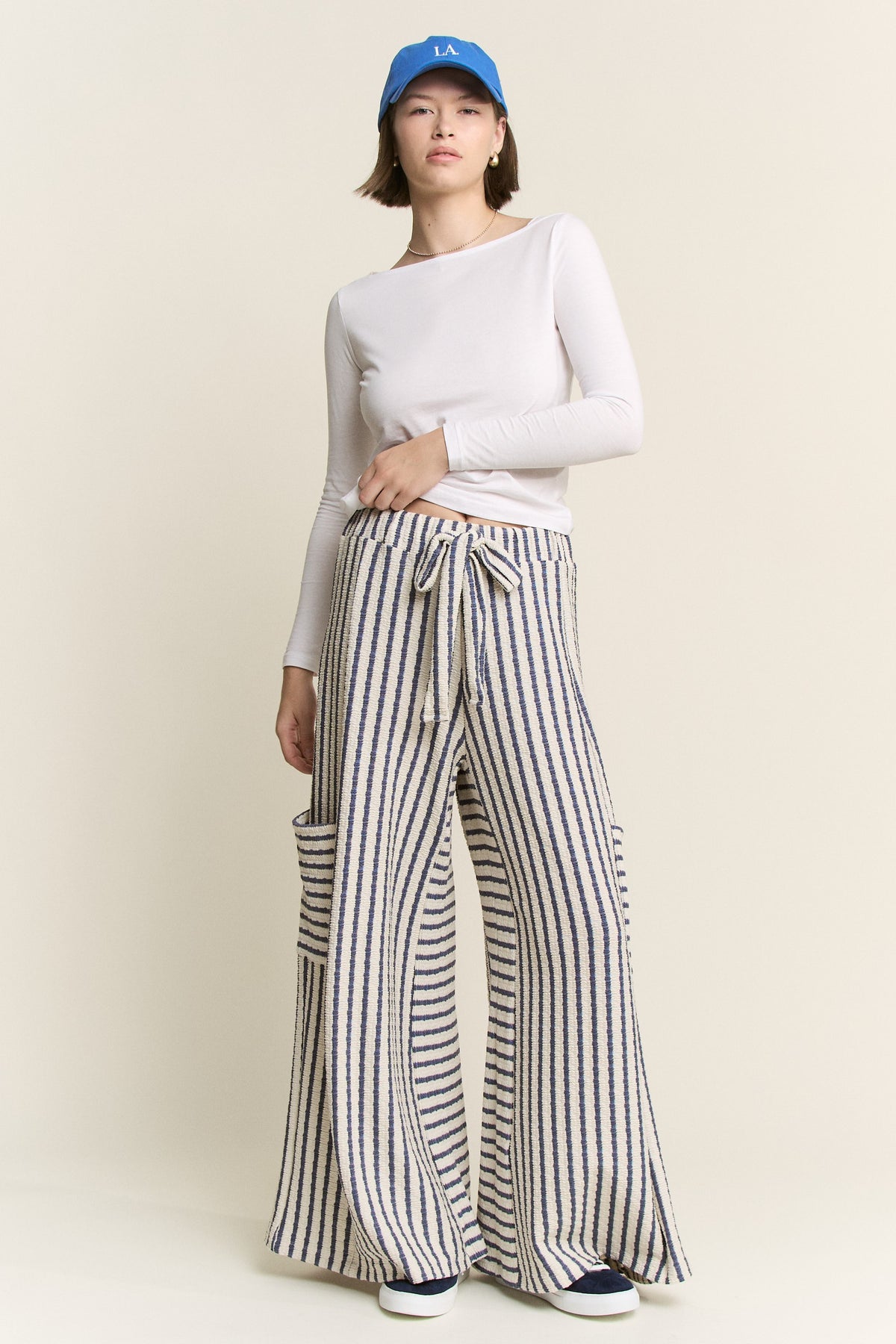 The Boardwalk Breeze Striped Wide Leg Pants