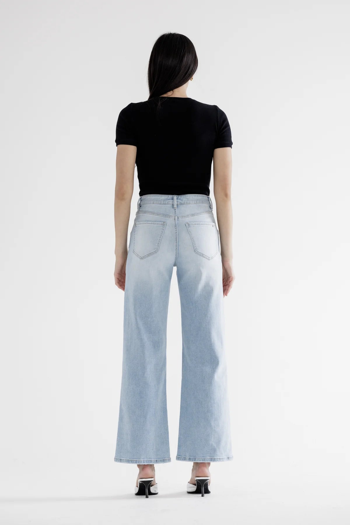 The Blake Super High-Rise Knee Slit Wide Leg Jeans