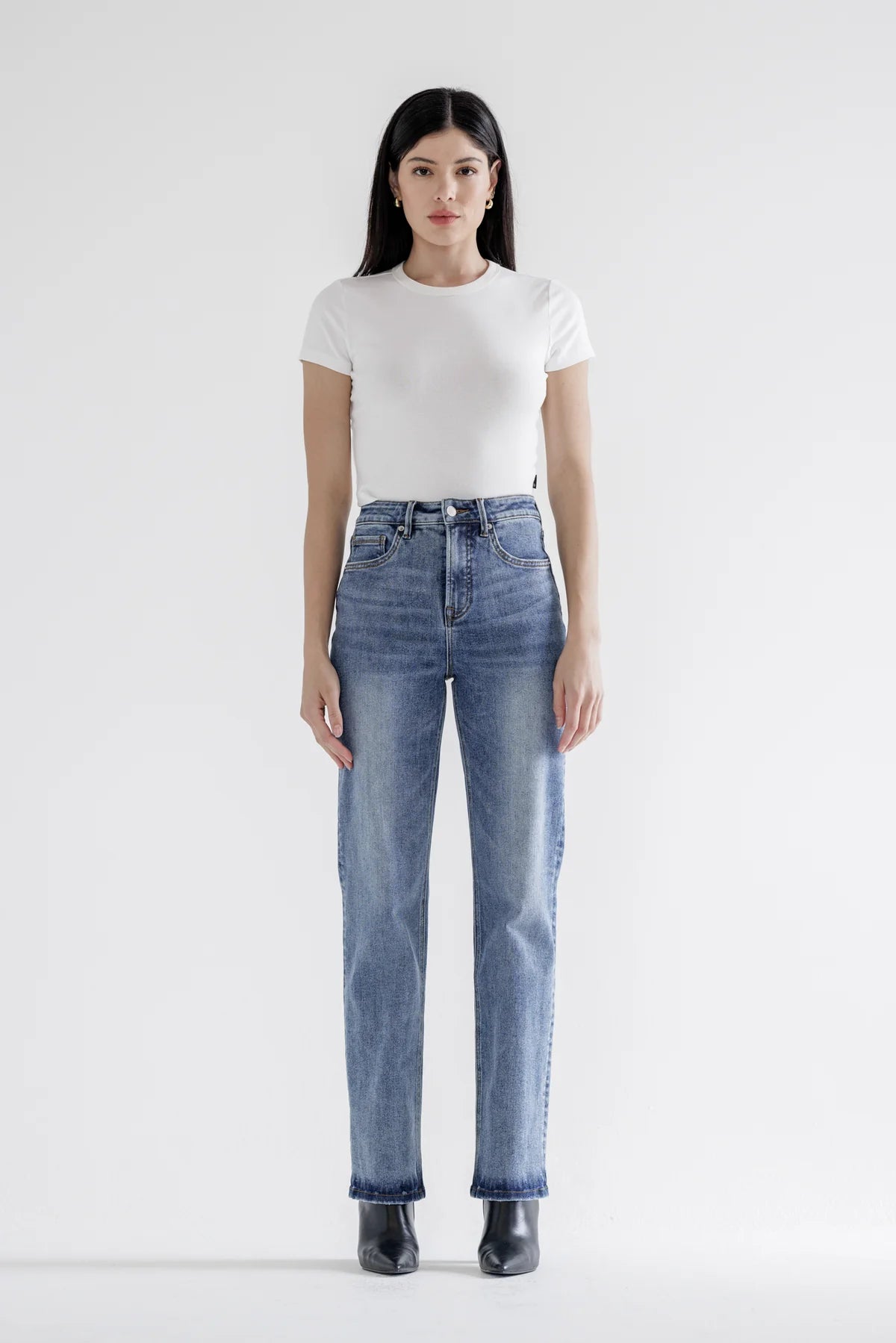 The Kendall Super High-Rise Tummy Control Straight Leg Jeans