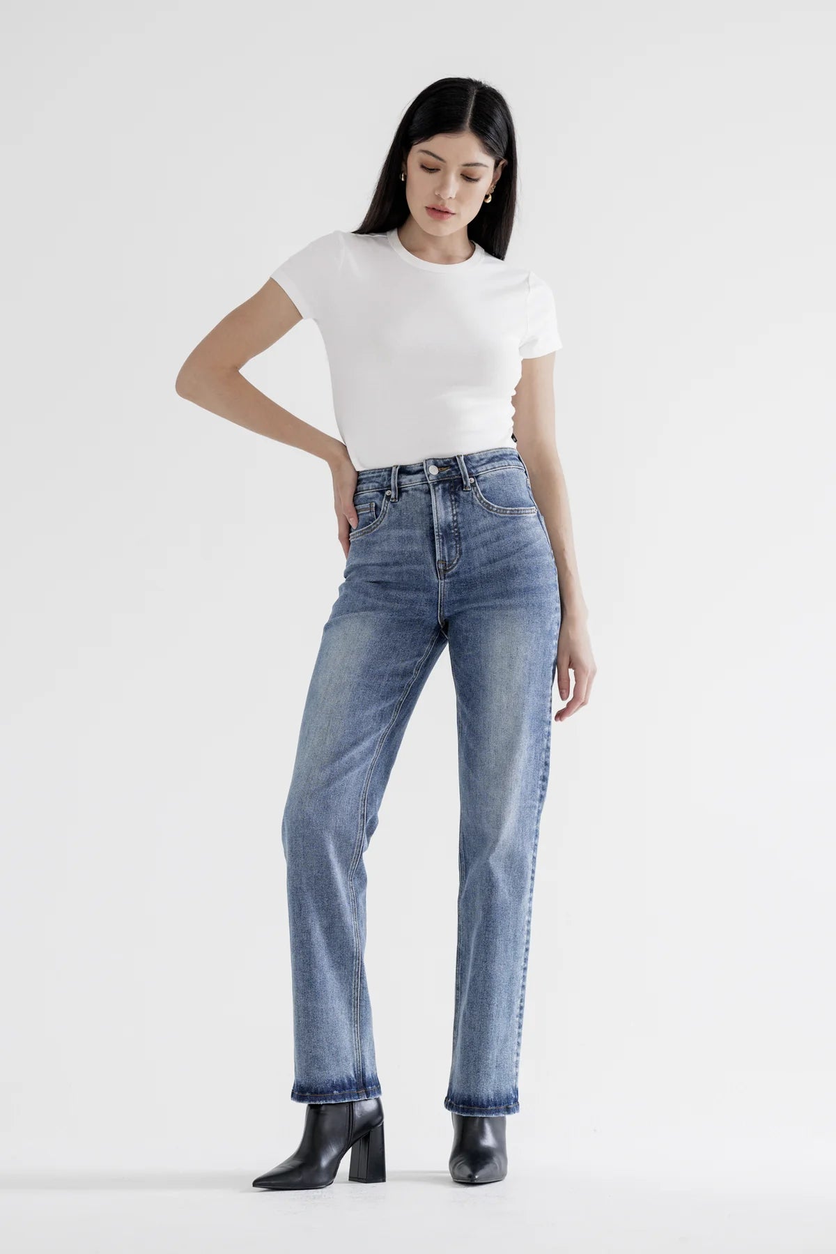 The Kendall Super High-Rise Tummy Control Straight Leg Jeans