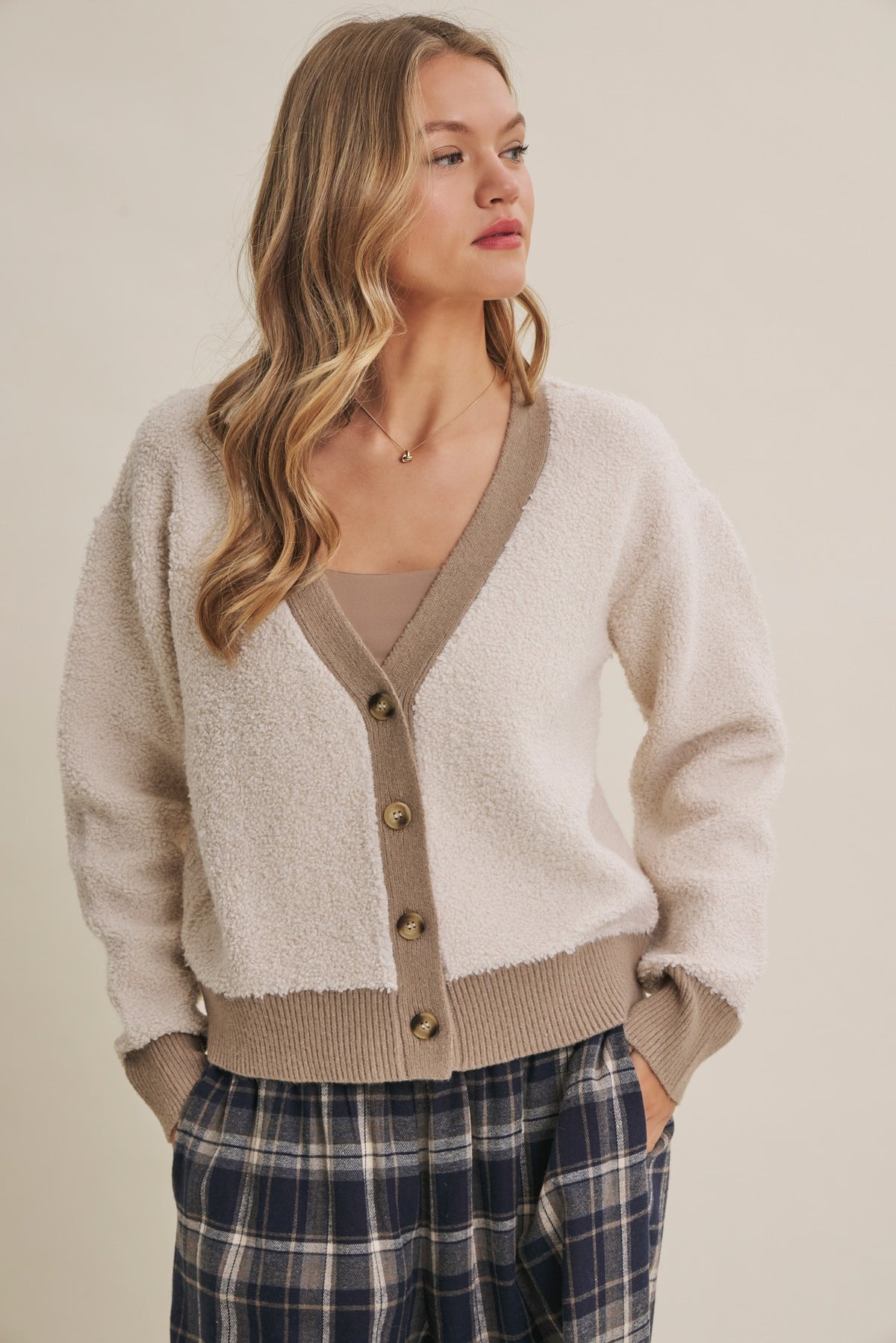 The Sutton Contrast Trim Cardigan