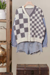 The Checkmate Denim Sleeve Cardigan