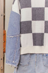 The Checkmate Denim Sleeve Cardigan