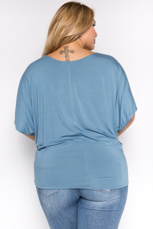 Curvy Batwing Short Sleeve Top