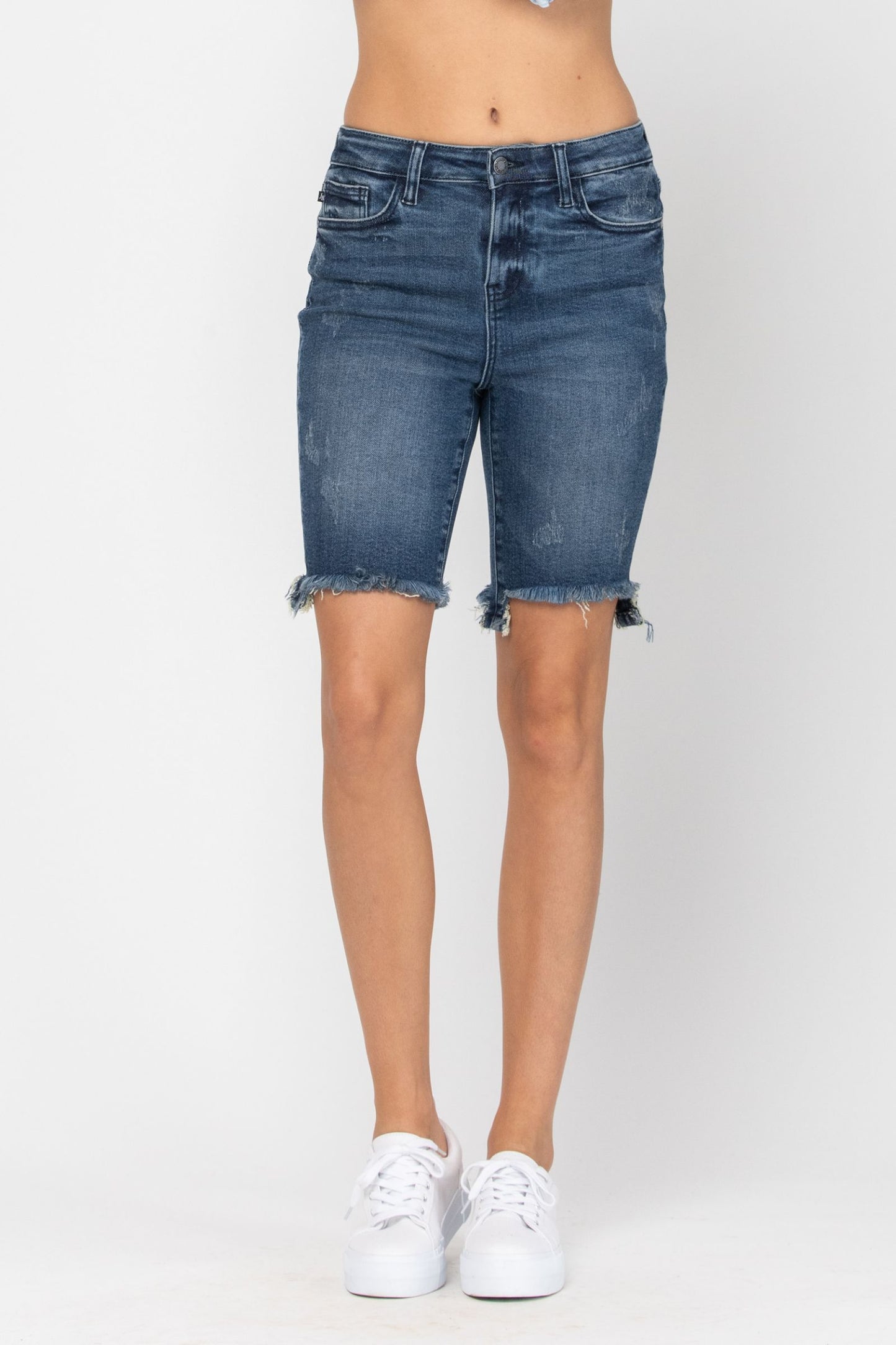 Judy Blue Bermuda High Rise Cut Off Shorts