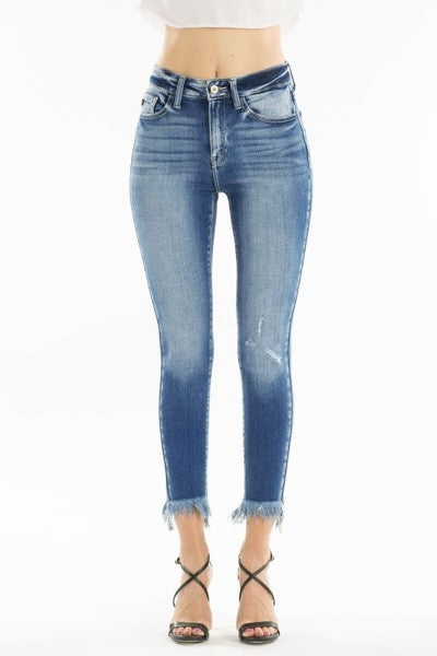 Kancan Gemma High Rise Frayed Ankle Skinny