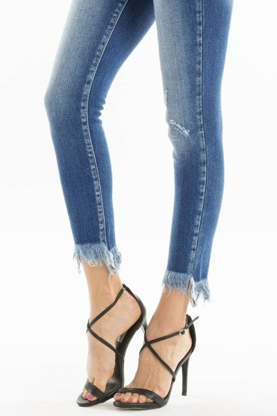 Kancan Gemma High Rise Frayed Ankle Skinny