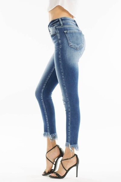 Kancan Gemma High Rise Frayed Ankle Skinny