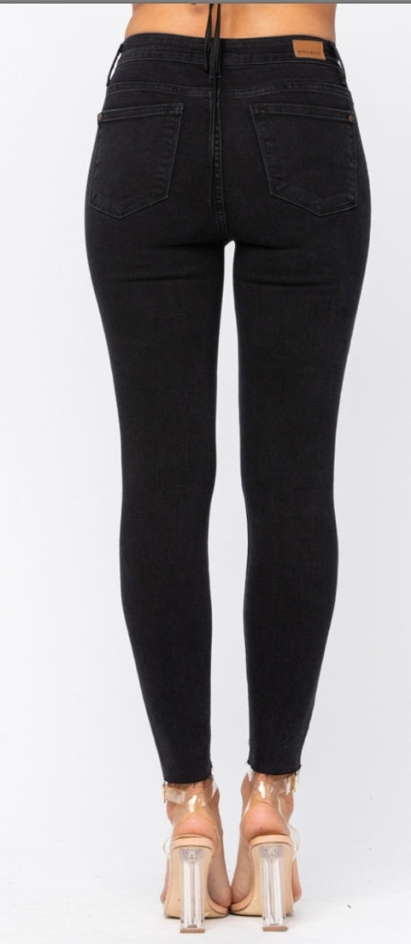 Leopard Patch Black Midrise Skinny