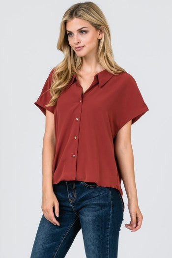 Soft And Sheer Brick Blouse