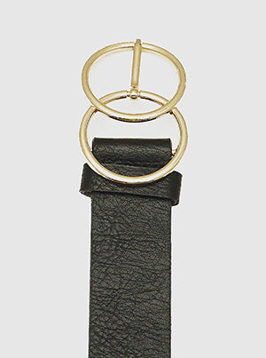 Designer Buckle Leatherette Belt