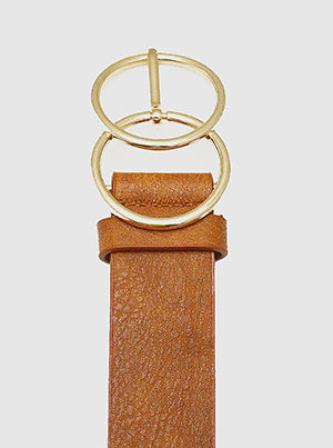 Designer Buckle Leatherette Belt