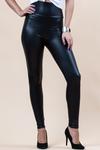 Black Hi Waist Faux Leather Leggings