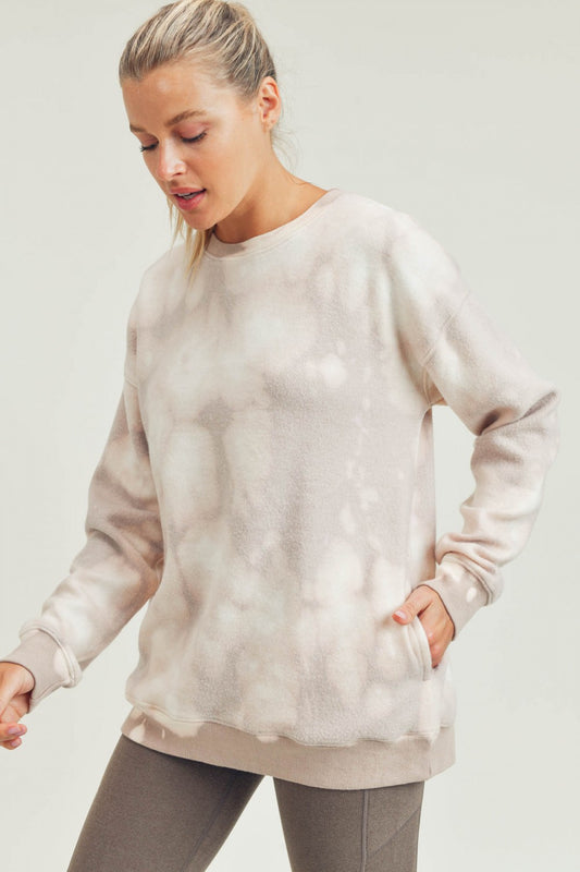 Fuzzy Tie-Dye Reverse Pullover