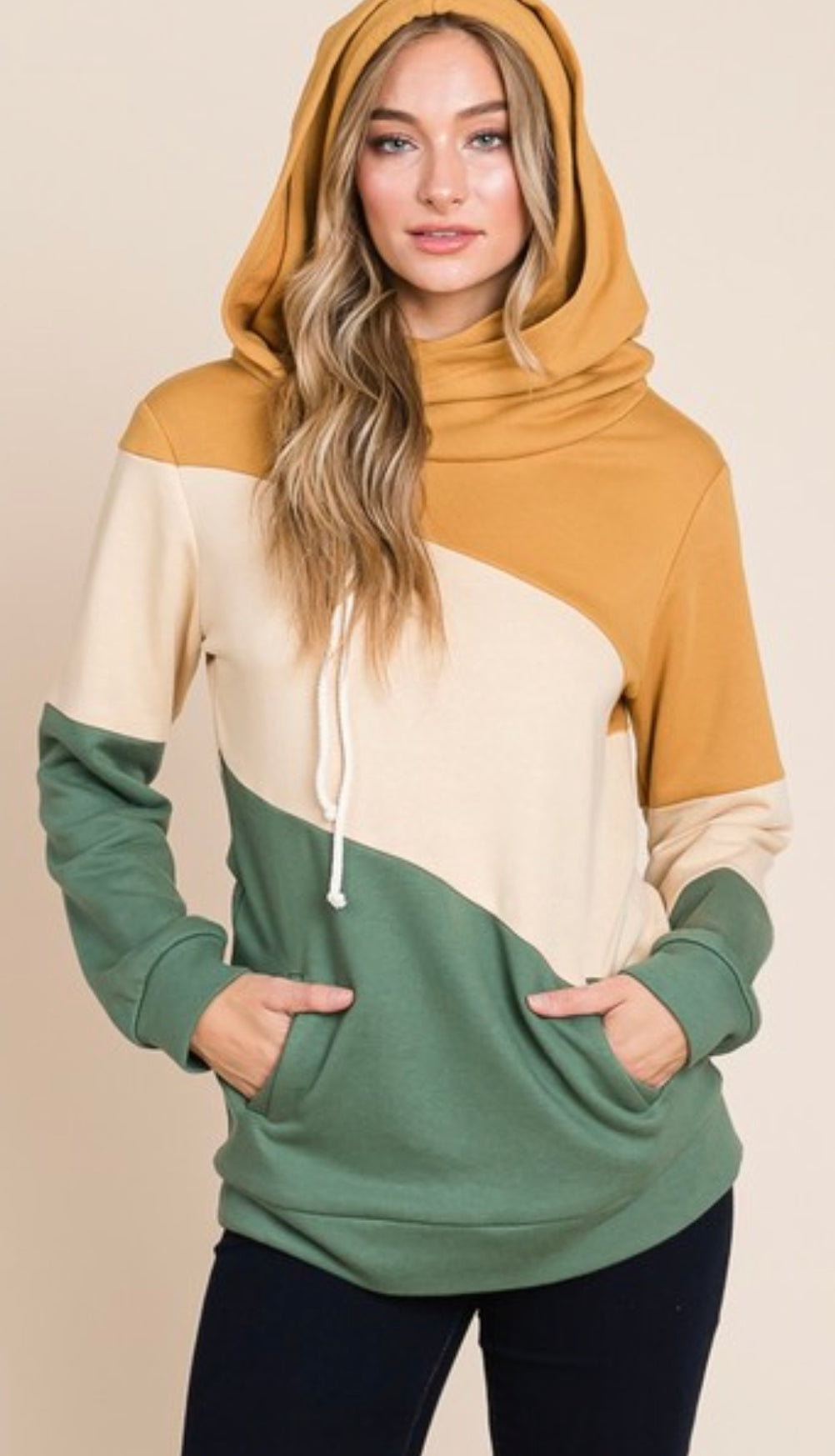 My double hooded color block sweatshirt