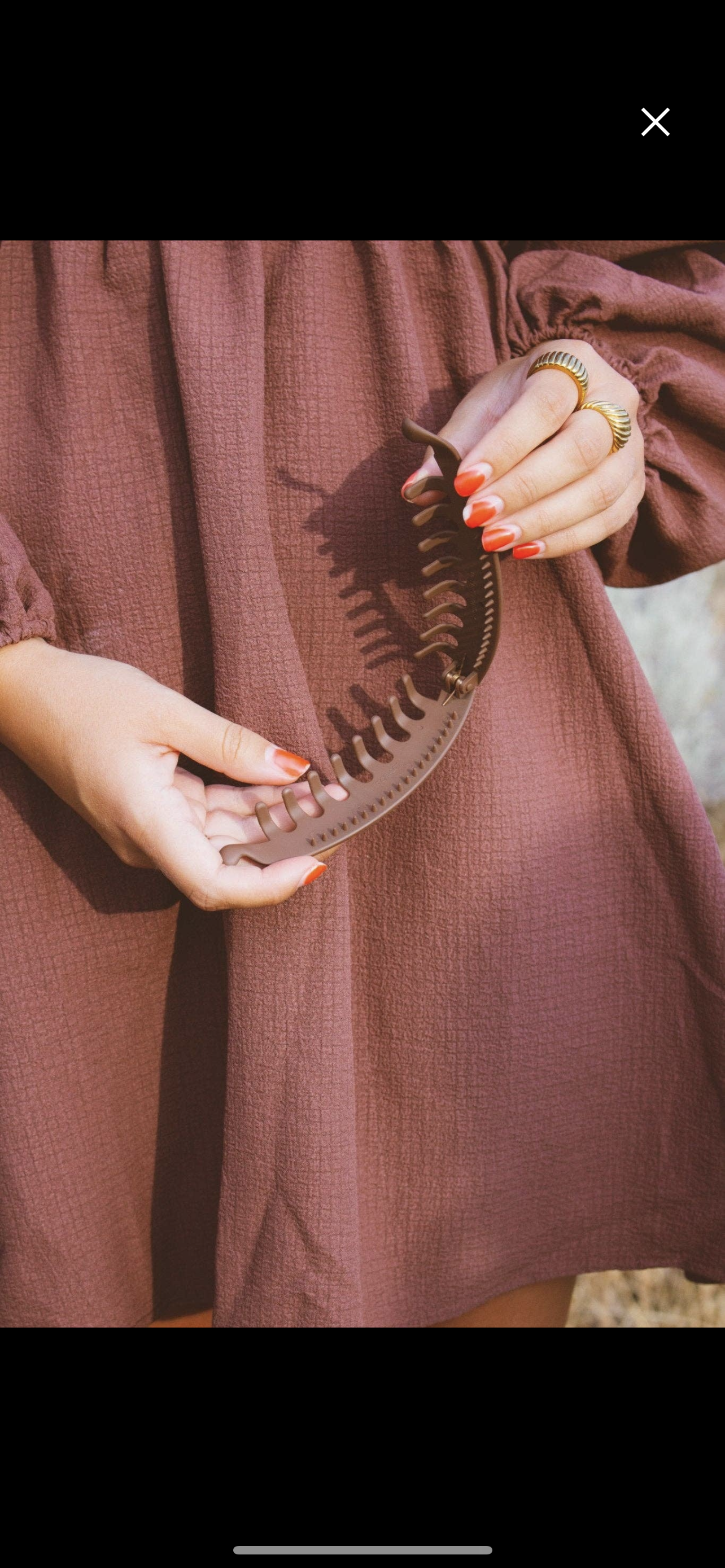 Matte Brown Banana Claw Clip