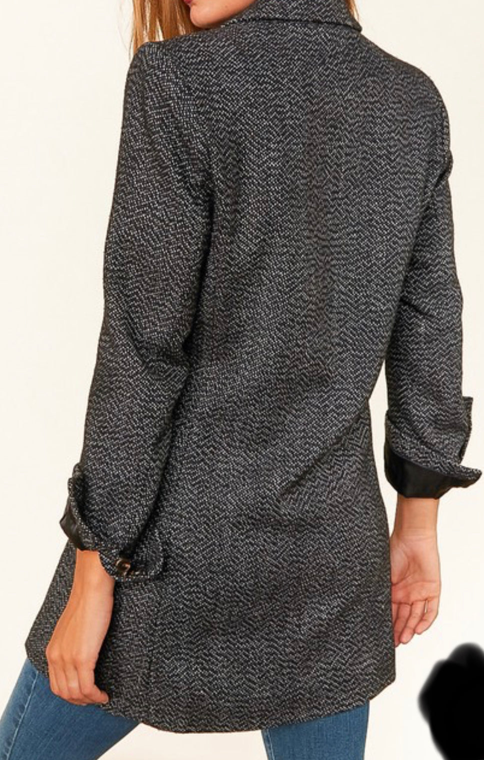 Woven Buttoned Blazer Jacket