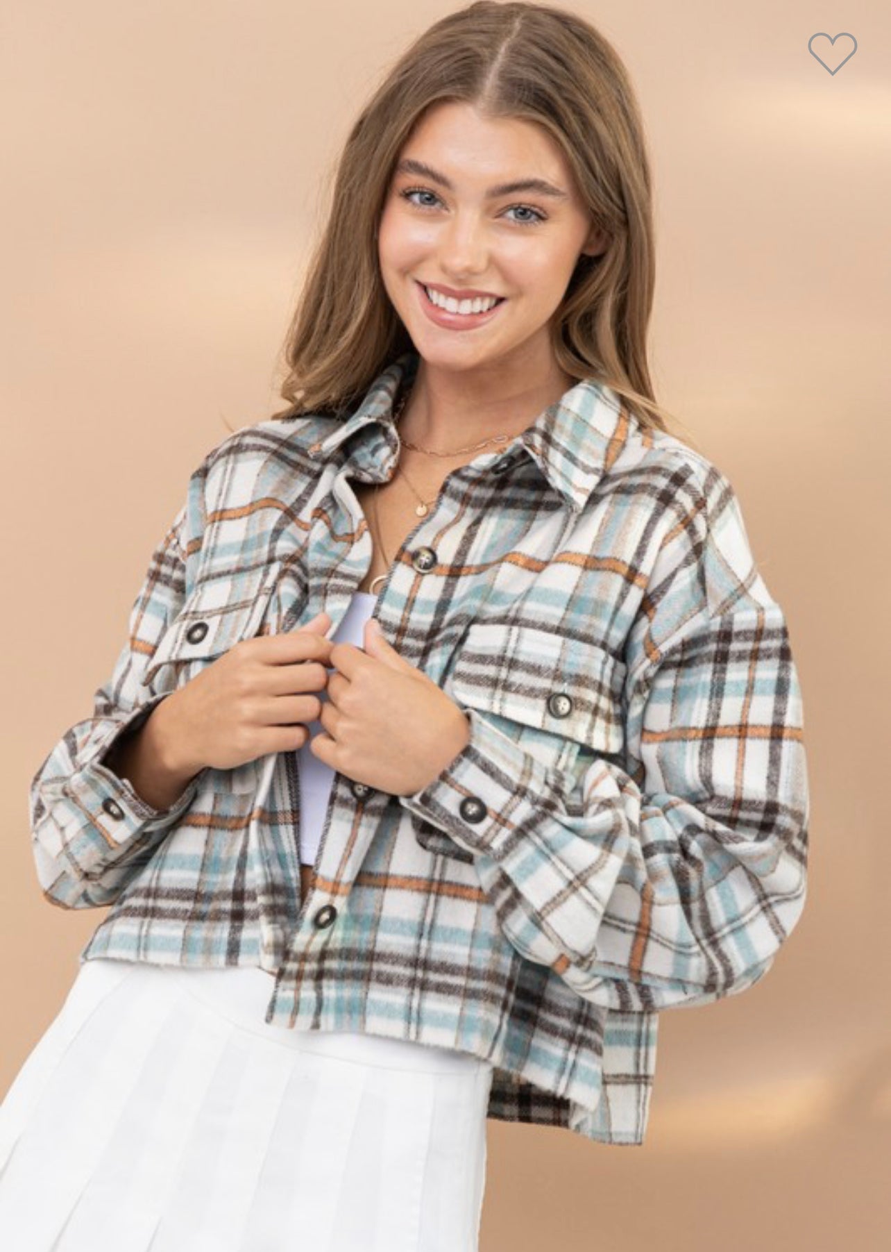 Plaid Crop Shirt Jacket