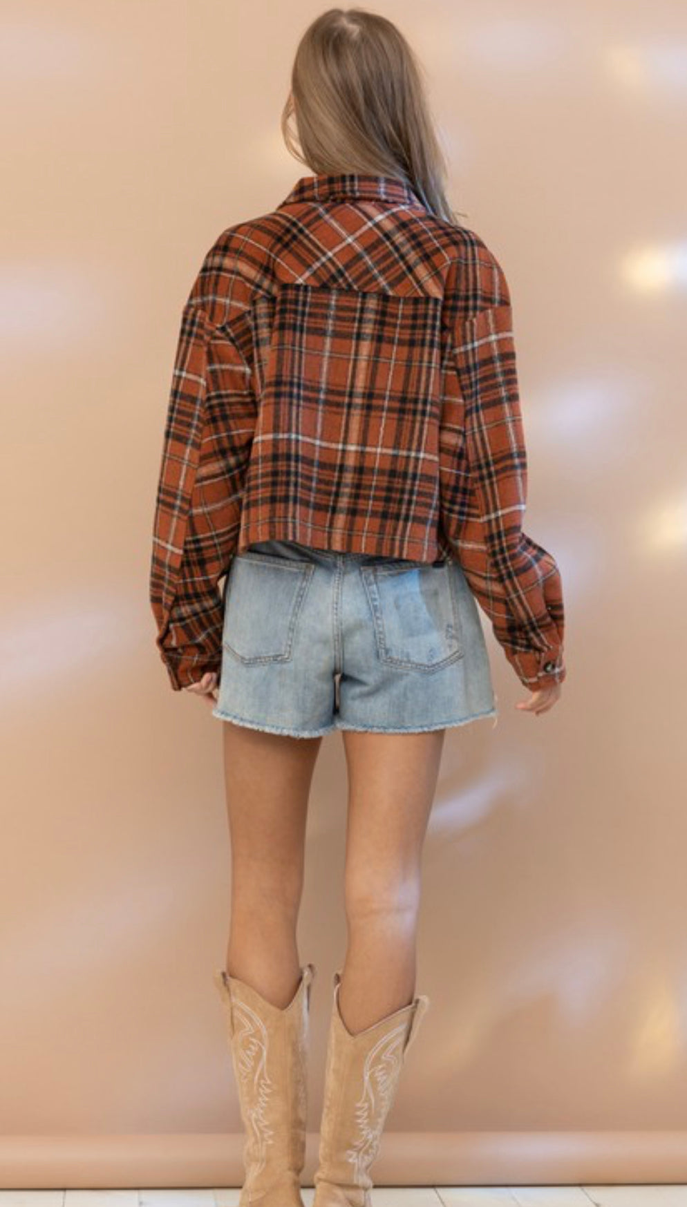 Plaid Crop Shirt Jacket