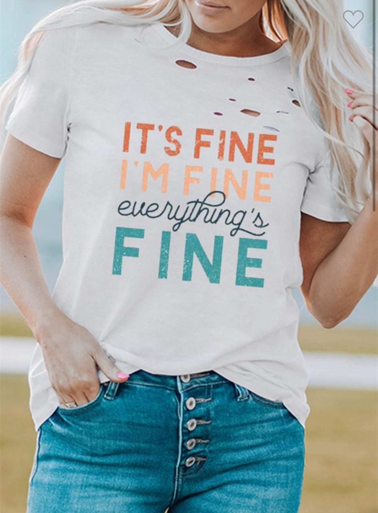 Everything is Fine Graphic Distressed Tee